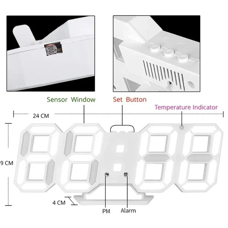 Decoration for Bedroom 3D Digi - đánh giá và giá Lighting Home Decor Wall Clocks