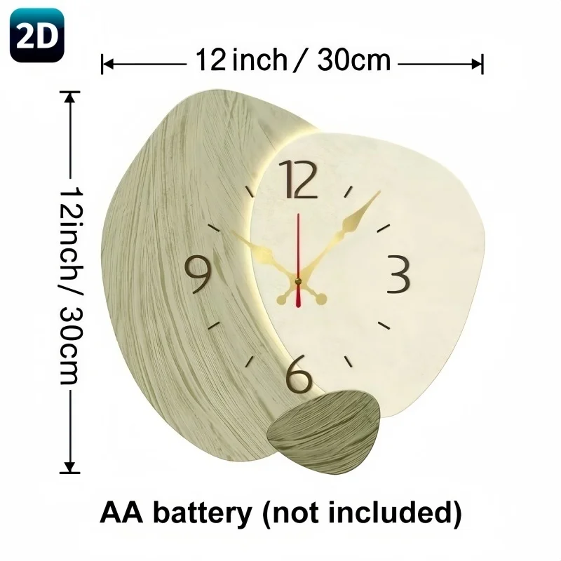 2D Flat, Wooden Silent Wall Cl - đánh giá và giá Lighting Home Decor Wall Clocks