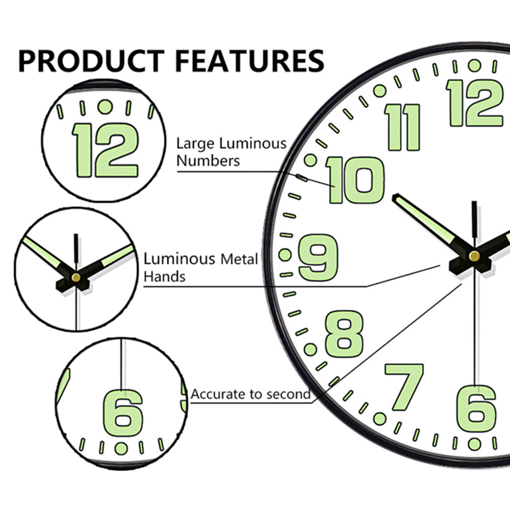 Luminous Wall Clock Light In D - đánh giá và giá Lighting Home Decor Wall Clocks