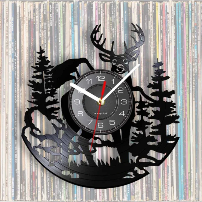 Forest Deer Vinyl Record Wall  - đánh giá và giá Lighting Home Decor Wall Clocks