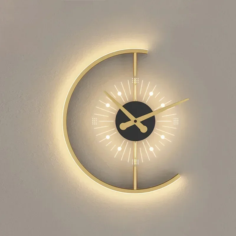 Modern LED Wall Lamp Clock Sco - đánh giá và giá Lighting Home Decor Wall Clocks